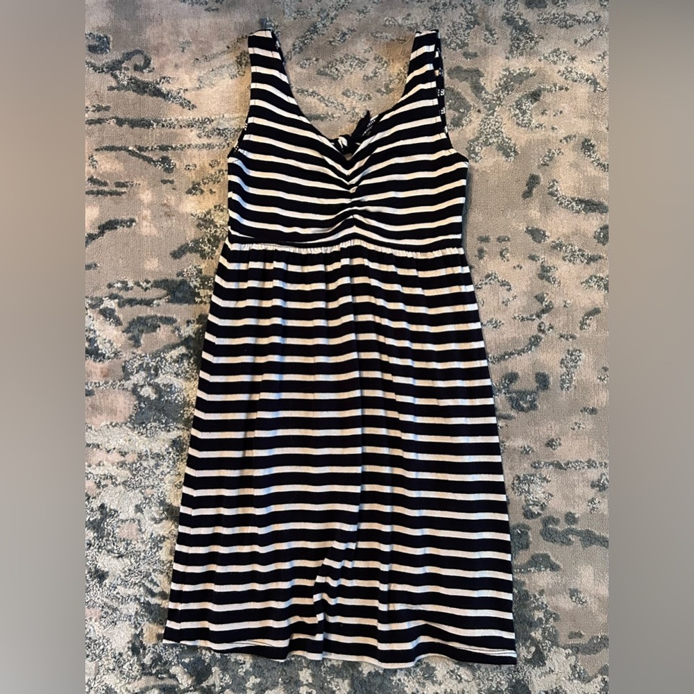 Girls Black and White Striped Dress